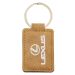LE123 Leatherette Keychain - Tan / Silver 6cm