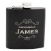 FSK67 Laserable Matte Black Flask 6oz