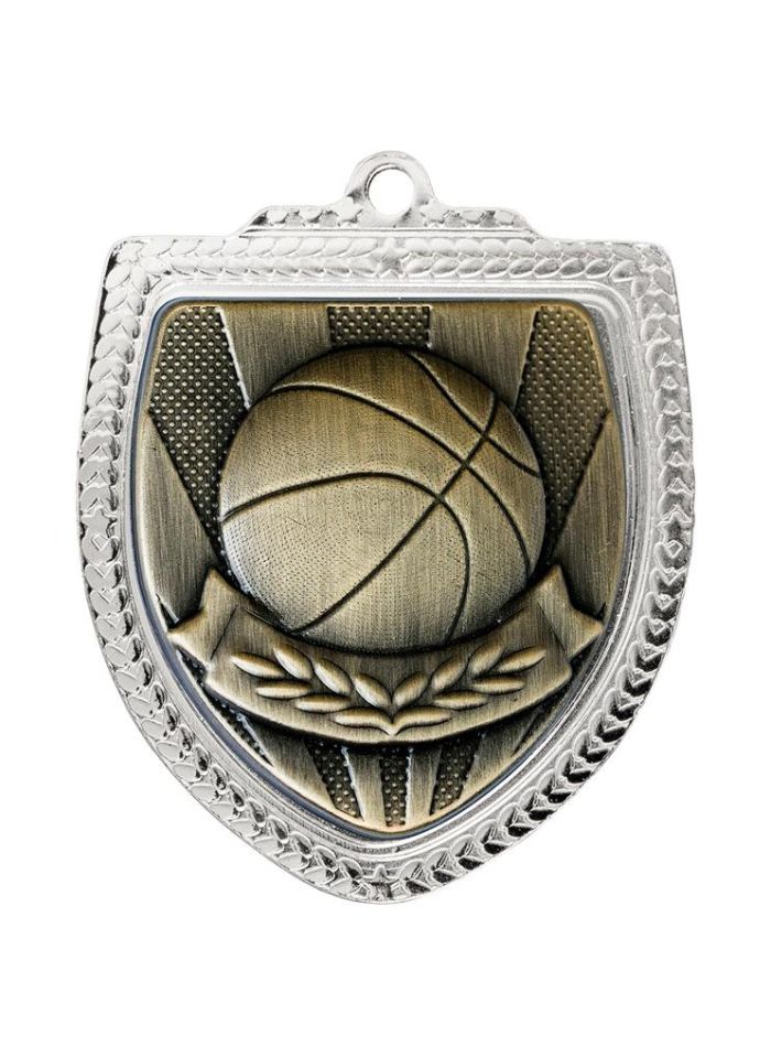 1067SVP-MS7B Shield Medal - Basketball 8cm