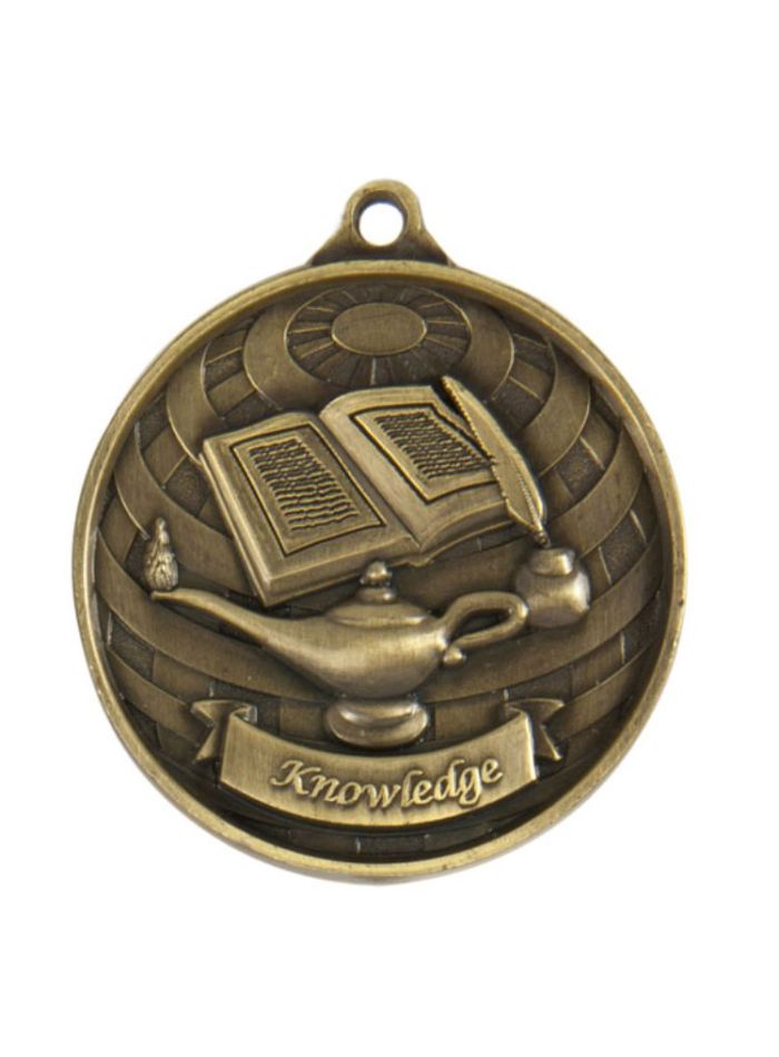 1073-39G Global Medal-Lamp of Knowledge 5cm