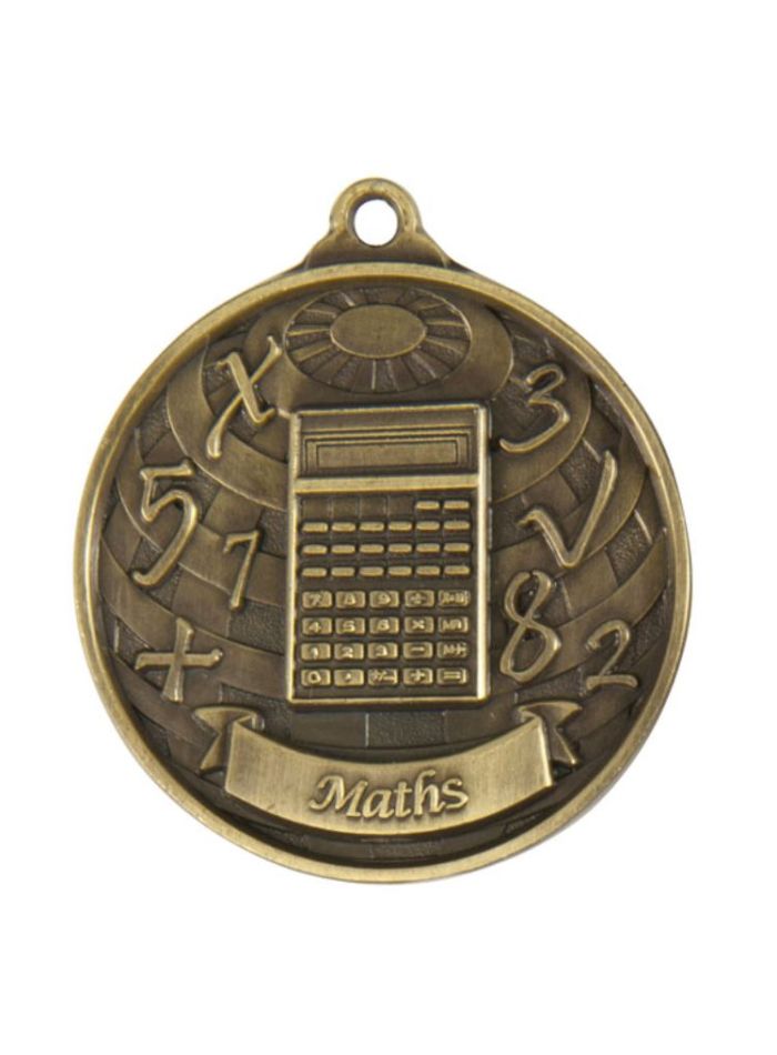 1073-40G Global Medal-Maths 5cm