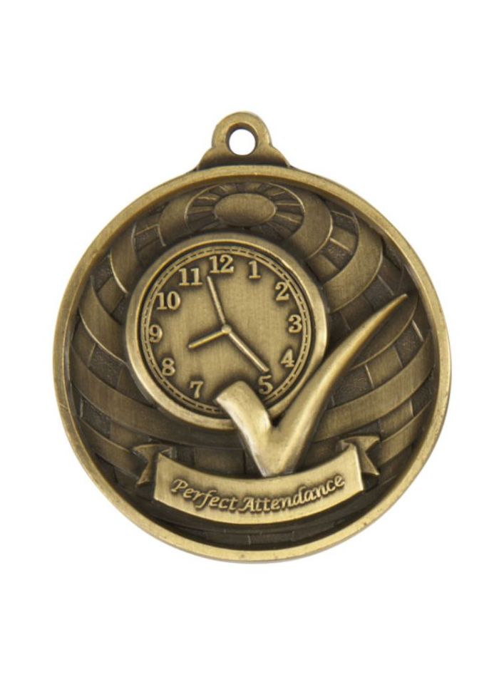 1073-51G Global Medal-Perfect Attendance 5cm