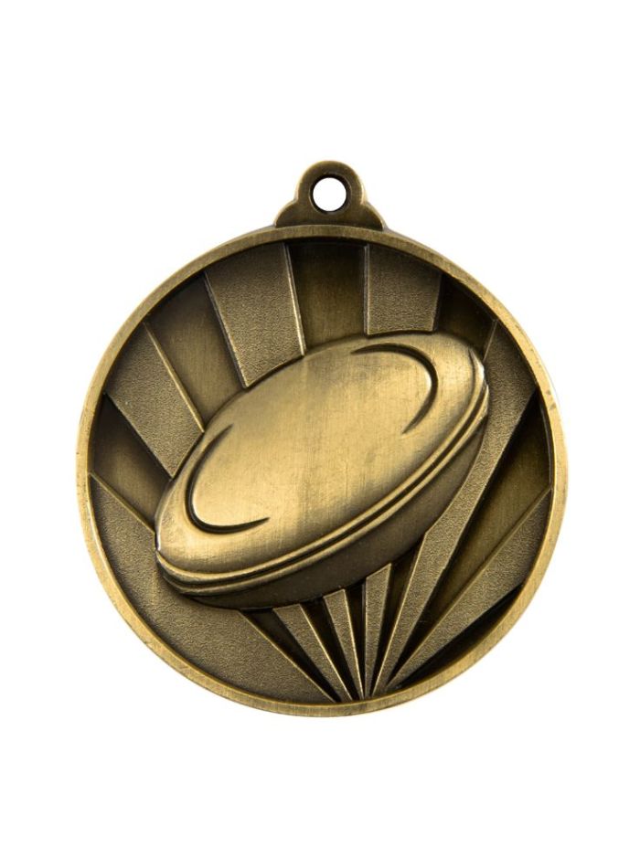 1076-6G Sunrise Medal-Rugby 5cm