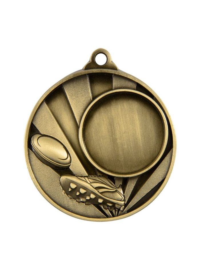 1076C-6G Sunrise Medal-Rugby+25mm insert 5cm