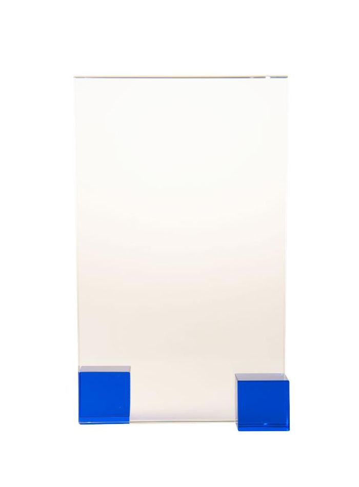 1283A Blue Block Glass 20cm