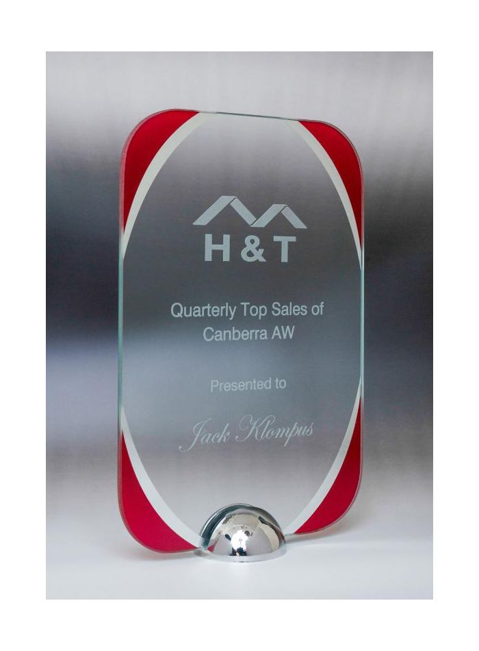 1292AR Millenium Glass-Curved Rectangle 16cm