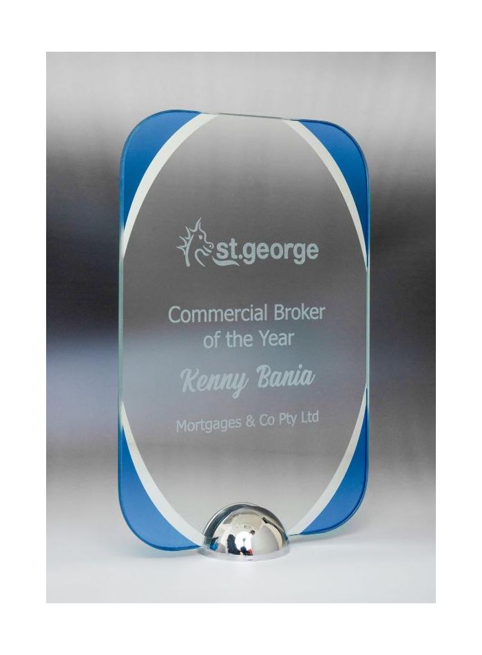 1292CBU Millenium Glass-Curved Rectangle 20cm
