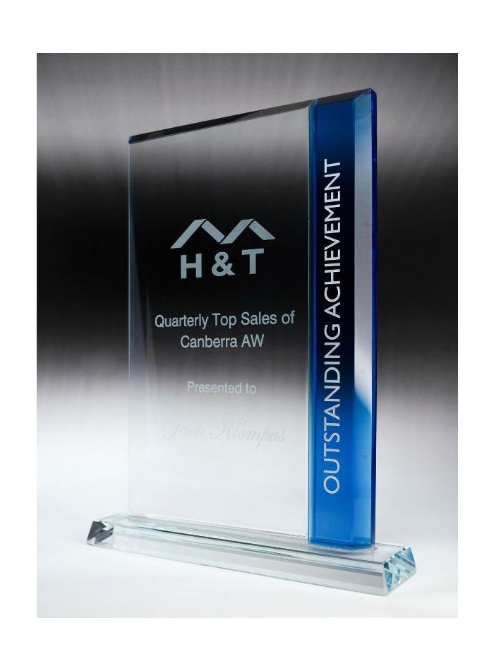 1386-3BU Harmony Glass Rectangle 24cm
