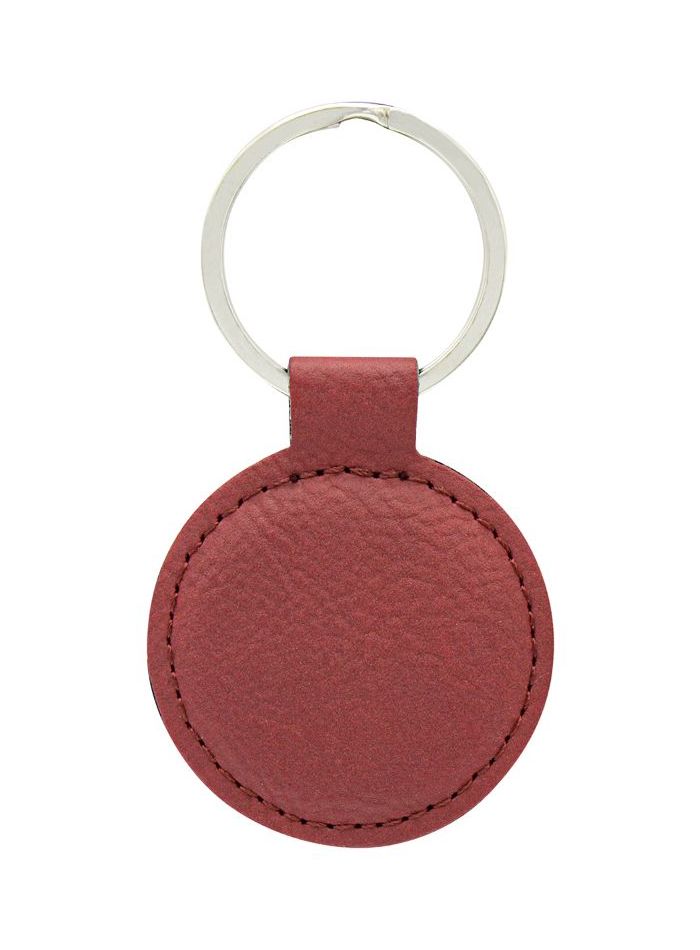 LE106 Leatherette Keychain Circle - Rose