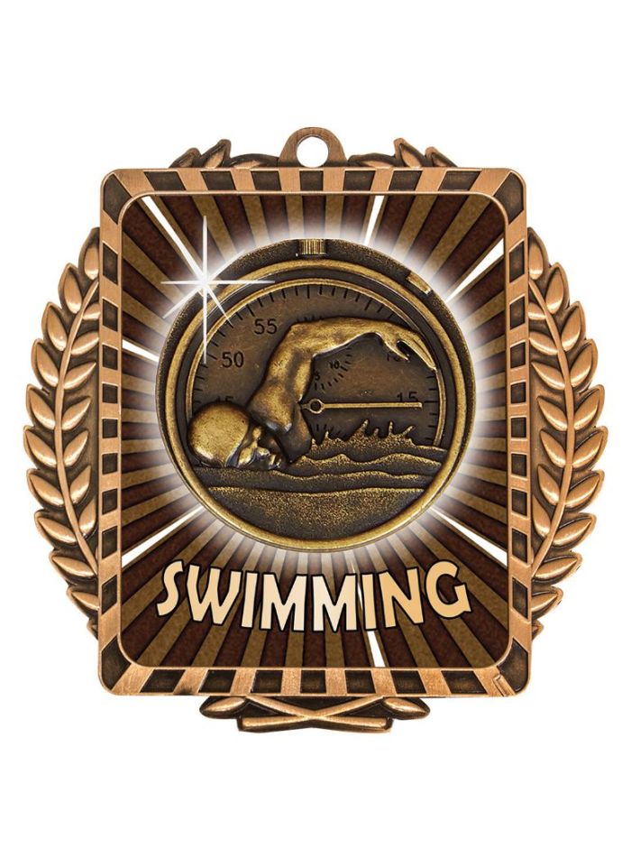 LWM002B Lynx Wreath Swimming Bronze