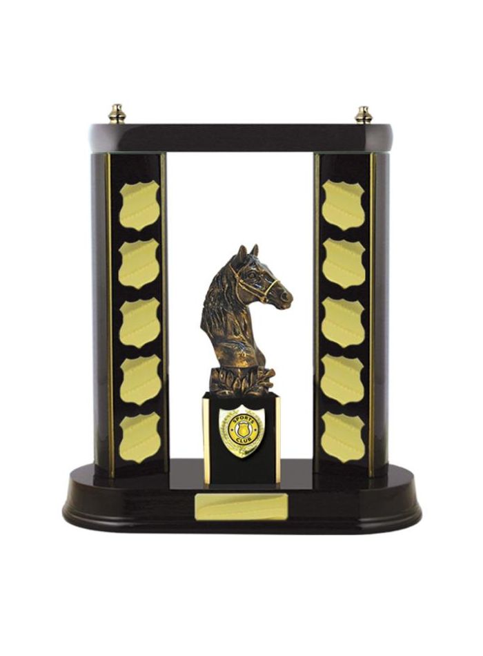 S24-7602DK Timber Buildup Horses 31.3cm