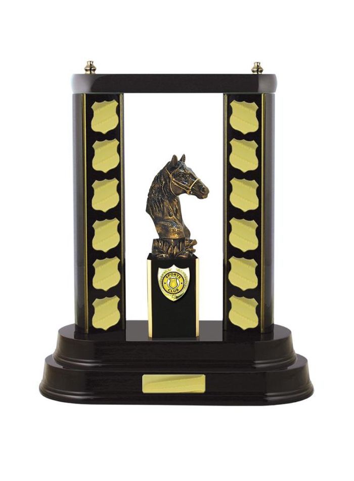 S24-7603DK Timber Buildup Horses 36.8cm