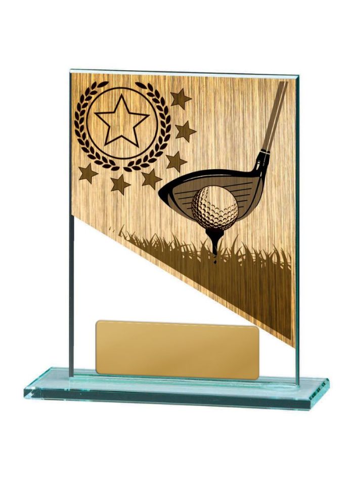 W22-8904 Golf Theme on Glass 13cm