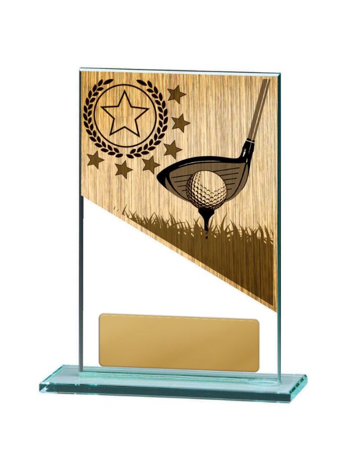 W22-8905 Golf Theme on Glass 15cm