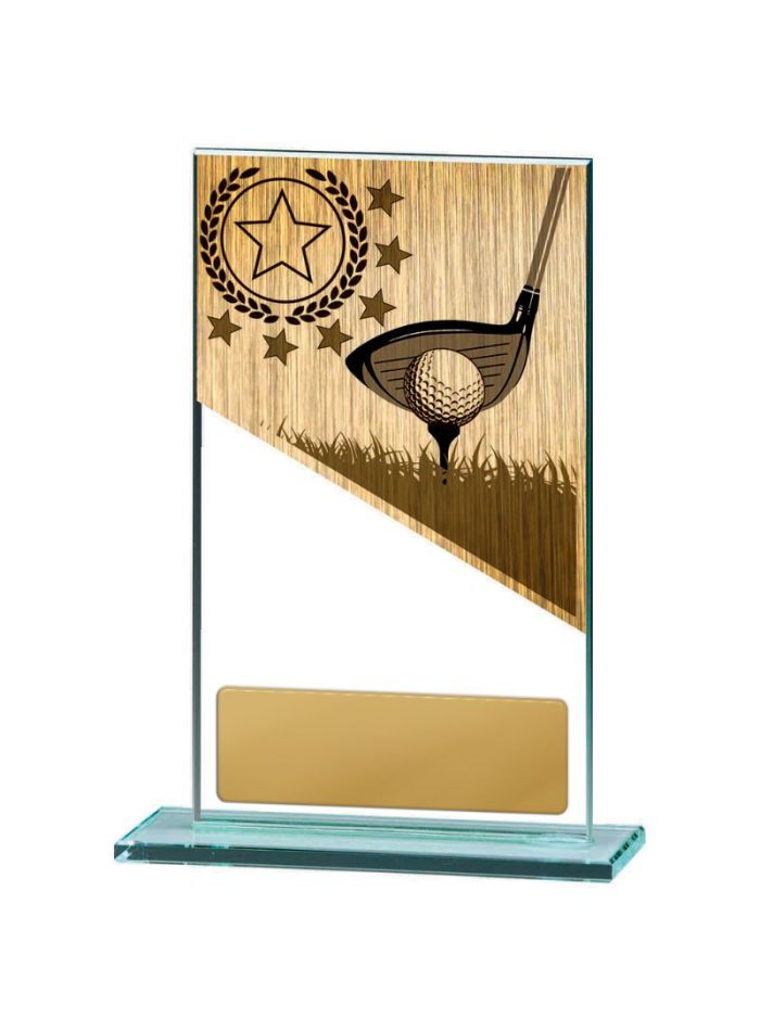 W22-8906 Golf Theme on Glass 17cm