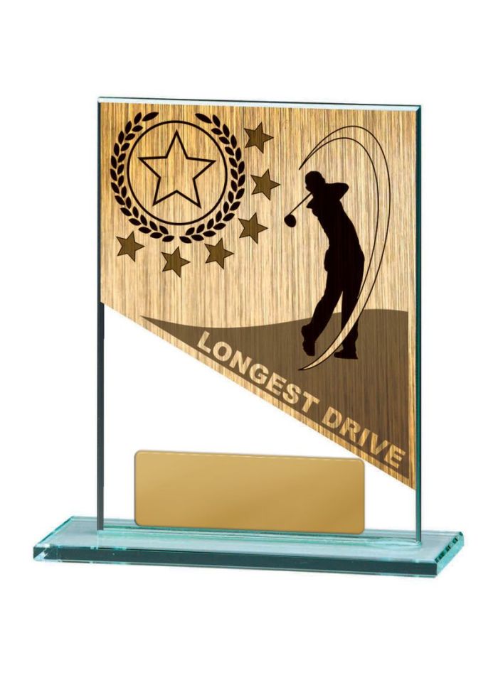 W22-8910 Golf Theme on Glass 13cm
