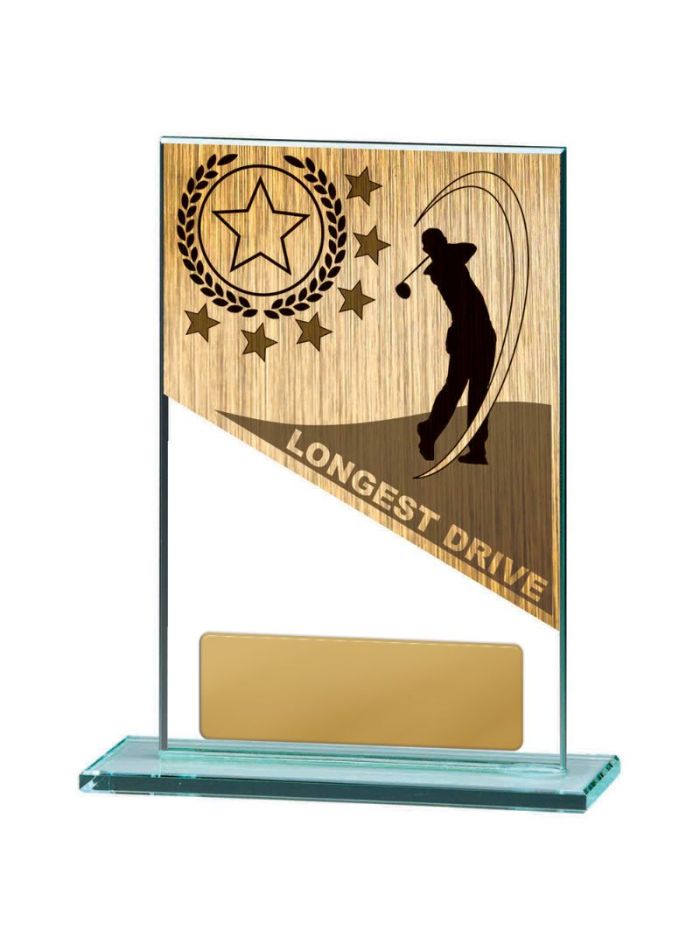 W22-8911 Golf Theme on Glass 15cm