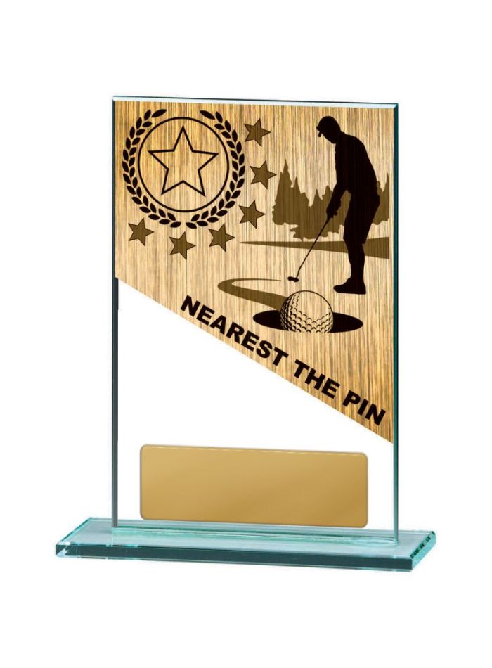 W22-8917 Golf Theme on Glass 15cm