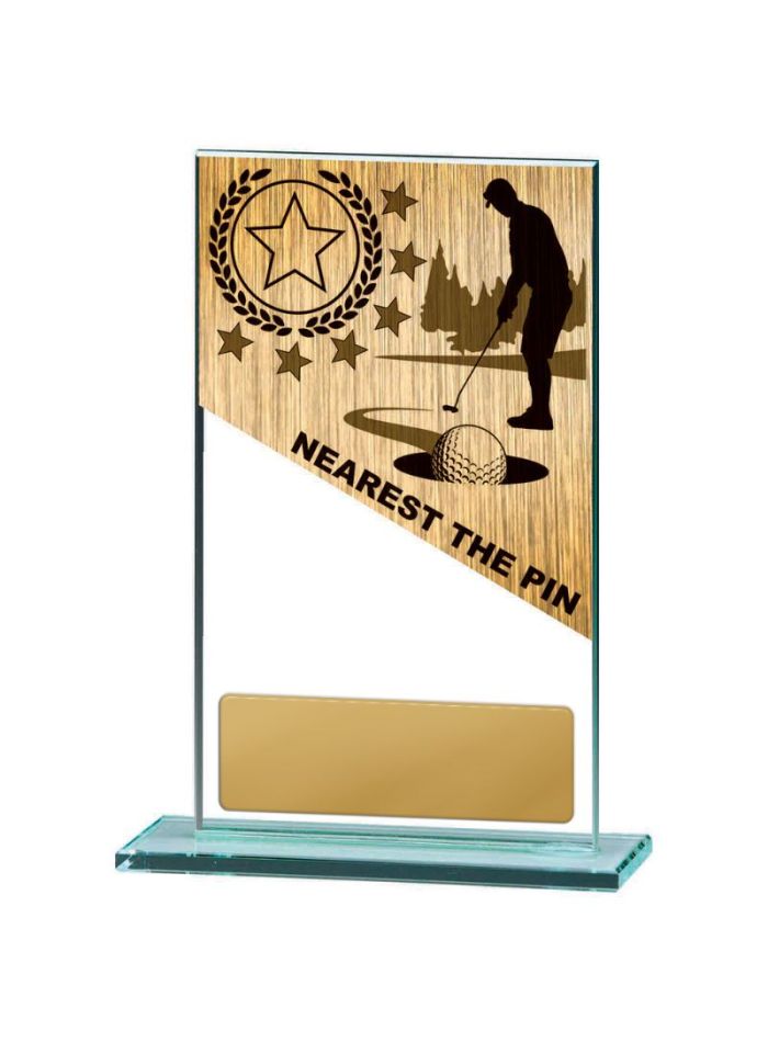 W22-8918 Golf Theme on Glass 17cm