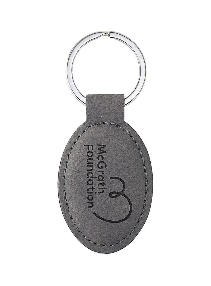 LE122 Leatherette Keychain Oval 4cm