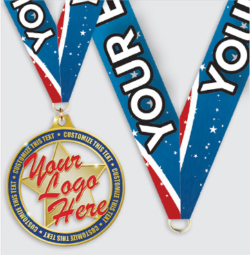 Custom Medal with Printed Ribbon